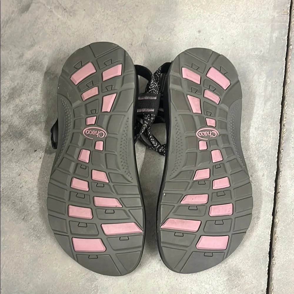New Chaco ZX1 EcoTread Strappy Outdoor Sandals Kid 6 Woman 7-7.5 Black White